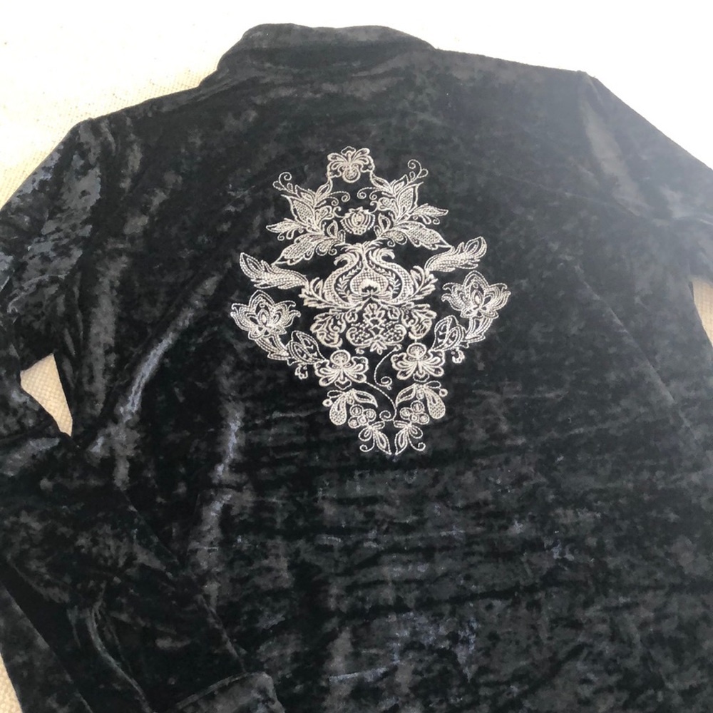 Crushed Velvet Button-Up Shirt